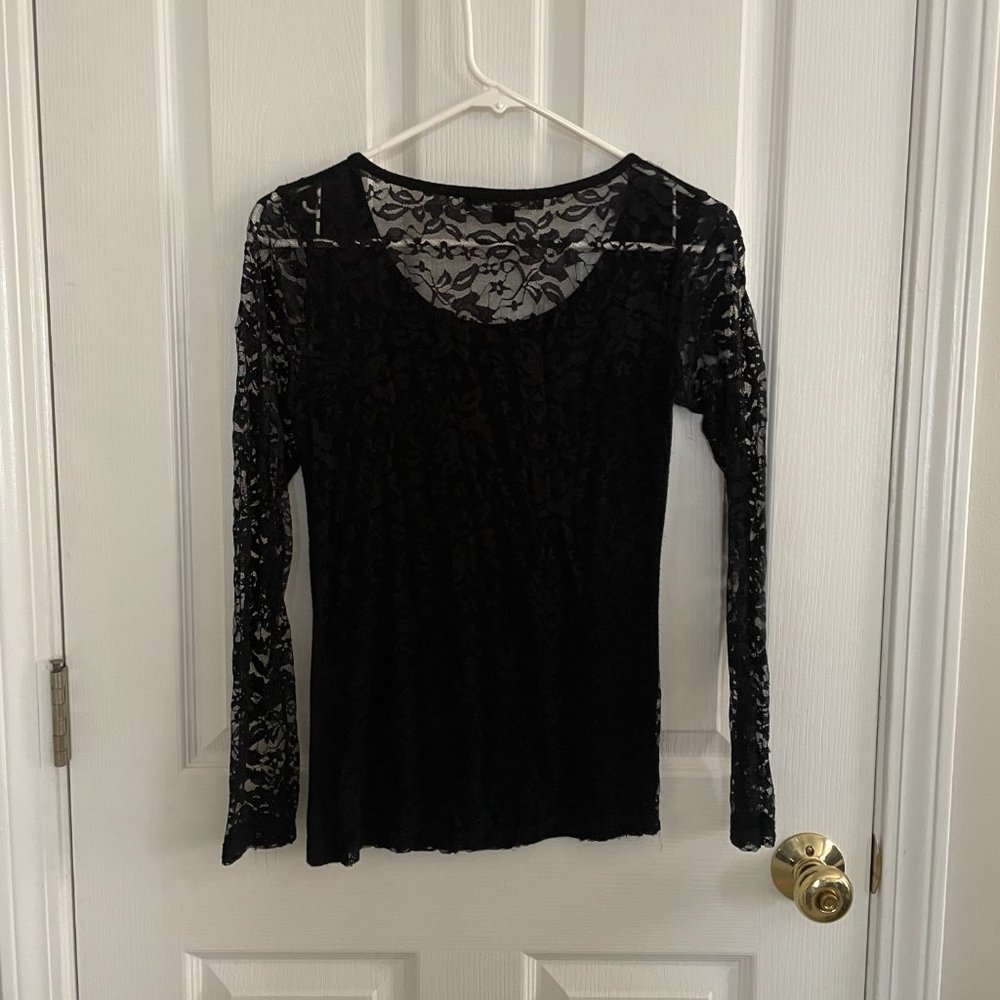 Bundle of 2 Black Lacy Tops - SzS - Picture 4 of 6